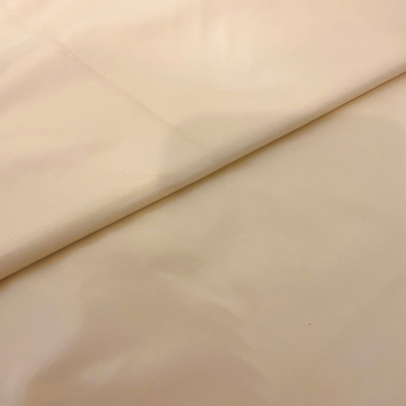 Beige Faux Patent Leather Apparel Vinyl Fabric