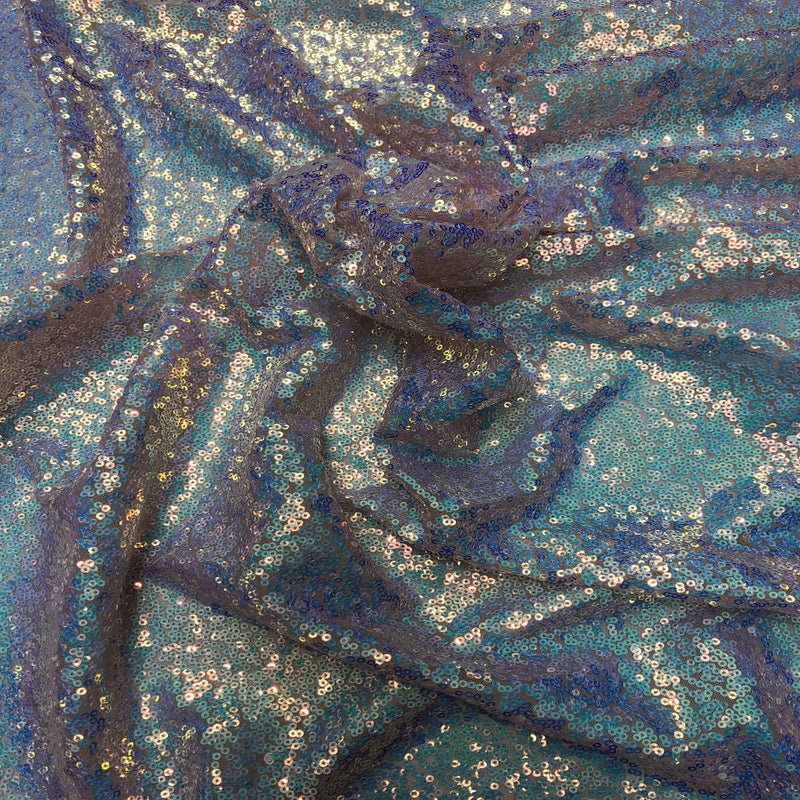 Pearl Blue Iridescent All Over Sequins Fabric