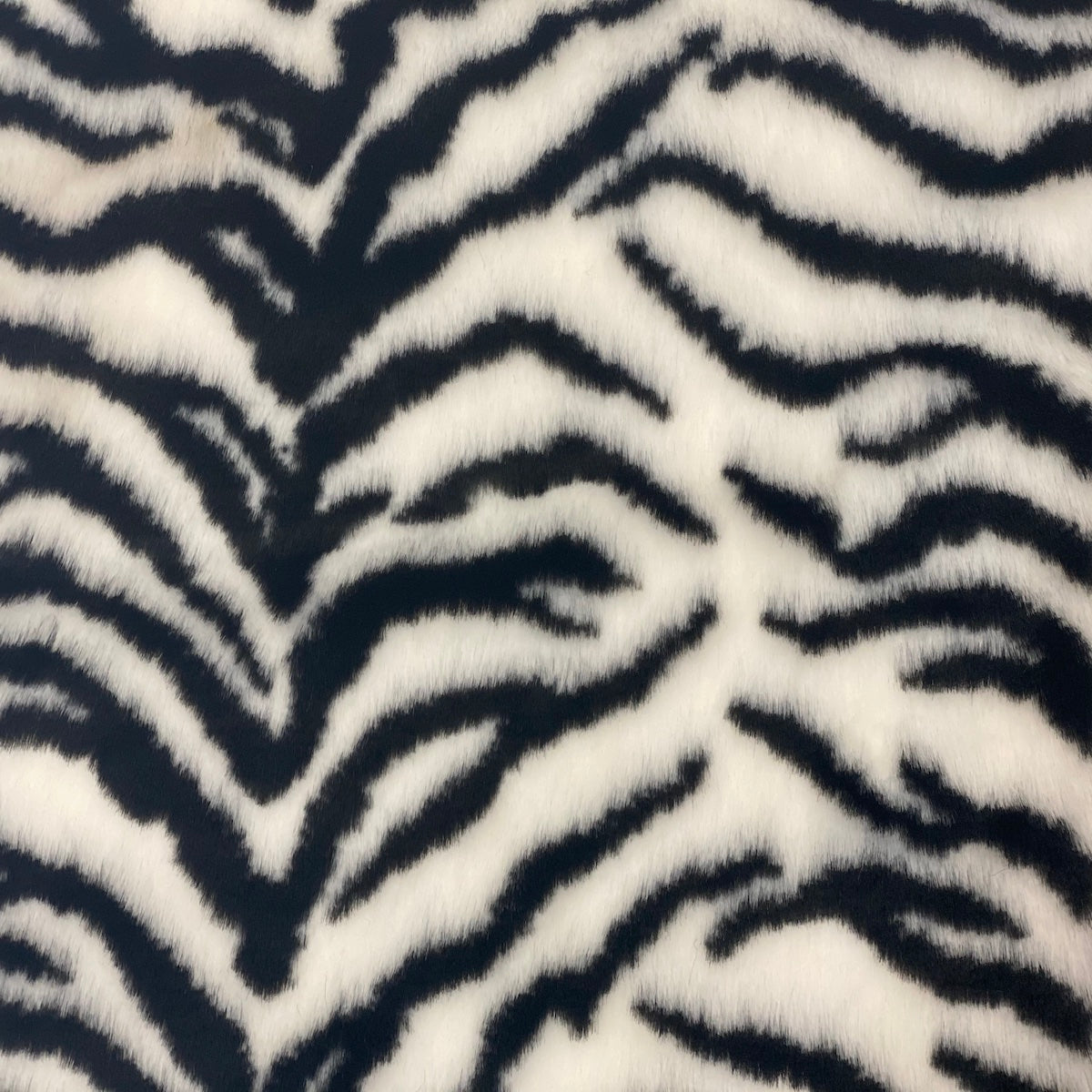 White Black Tiger Luxe Plush Faux Fur Fabric