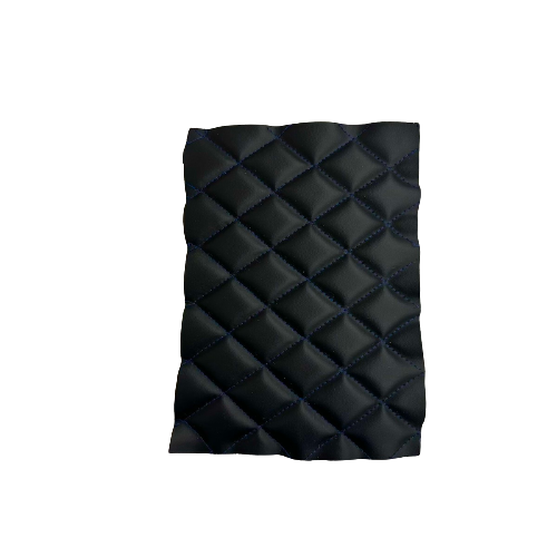 Royal Blue | Black Diamond Quilted Foam Backed Faux Leather Vinyl Fabric