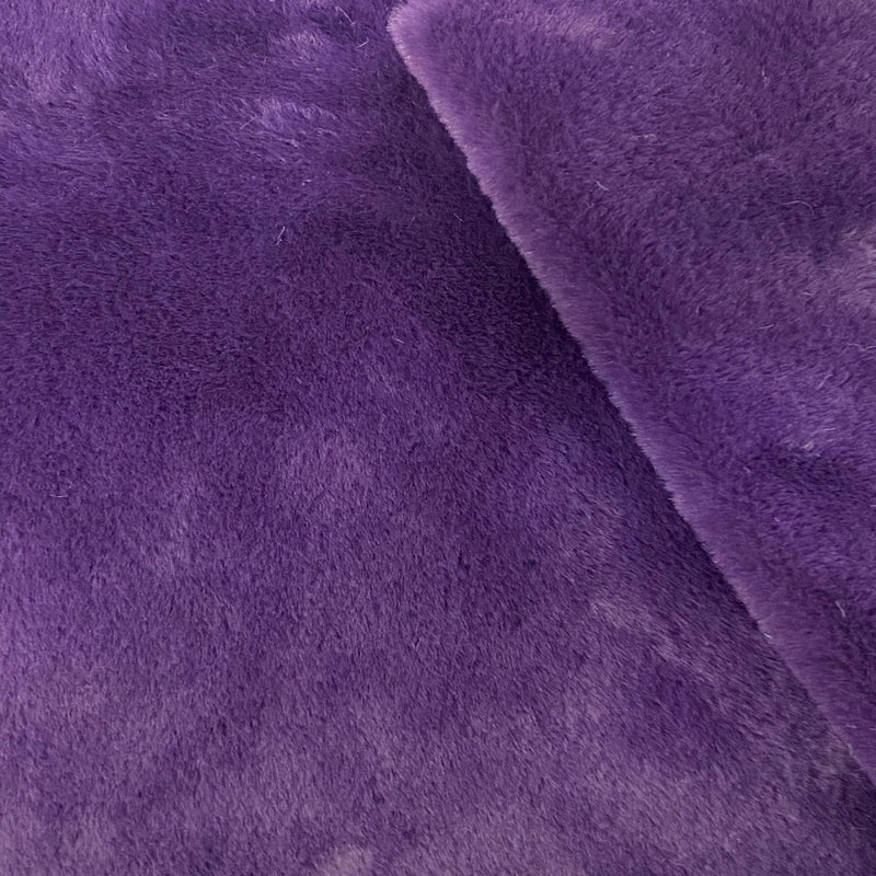 Eggplant Purple Rabbit Soft Plush Short Pile Faux Fur Fabric