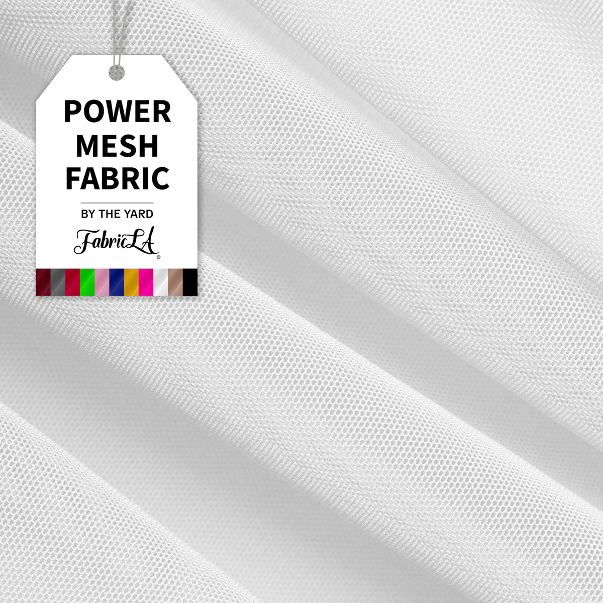 Nylon Spandex Power Mesh Fabric | White