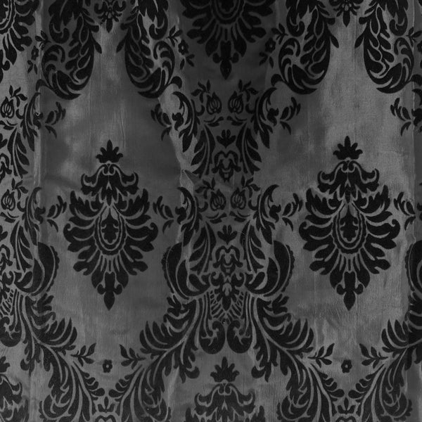 Damask Flocked Taffeta Fabric