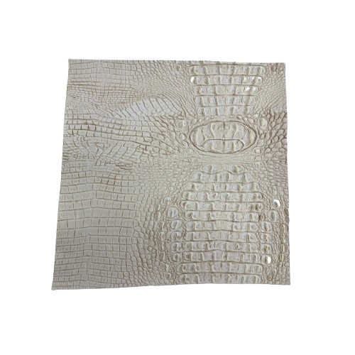 Beige | Gold Mugger Two Tone Gator Faux Leather Vinyl Fabric