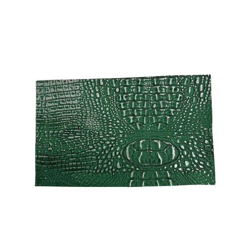 Hunter Green | Silver Mugger Two Tone Gator Faux Leather Vinyl Fabric