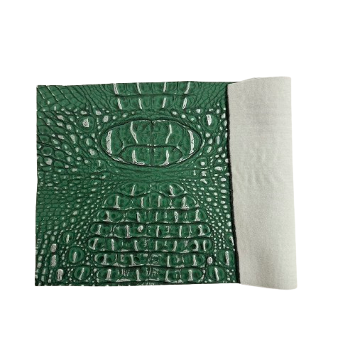 Hunter Green | Silver Mugger Two Tone Gator Faux Leather Vinyl Fabric