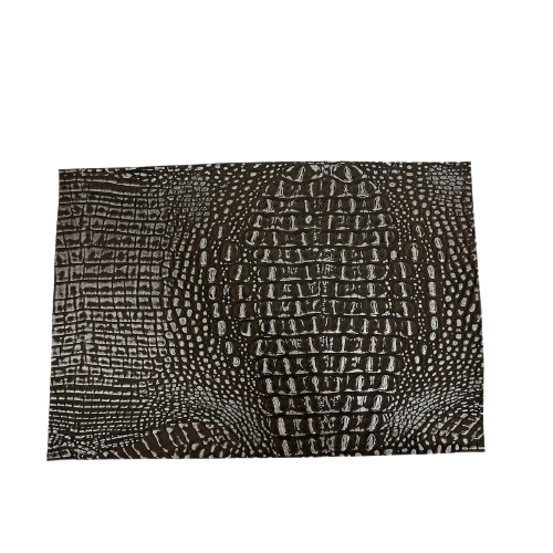 Brown | Silver Mugger Two Tone Gator Faux Leather Vinyl Fabric