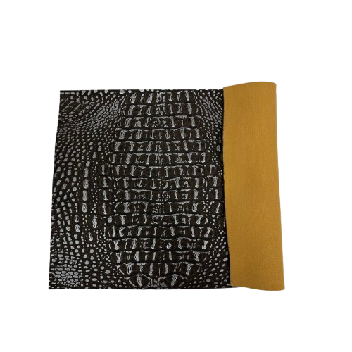 Brown | Silver Mugger Two Tone Gator Faux Leather Vinyl Fabric