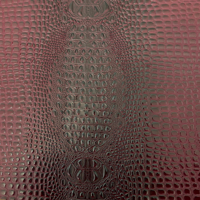 Dark Wine Red Aussie 3D Embossed Gator Vinyl Fabric