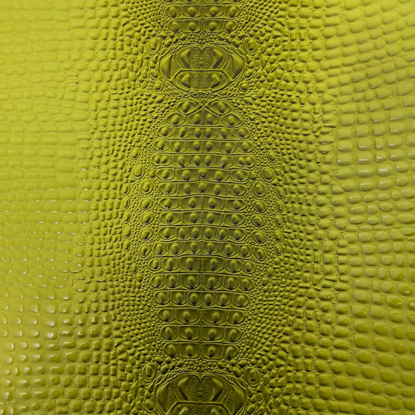 Lime Green Aussie 3D Embossed Gator Vinyl Fabric