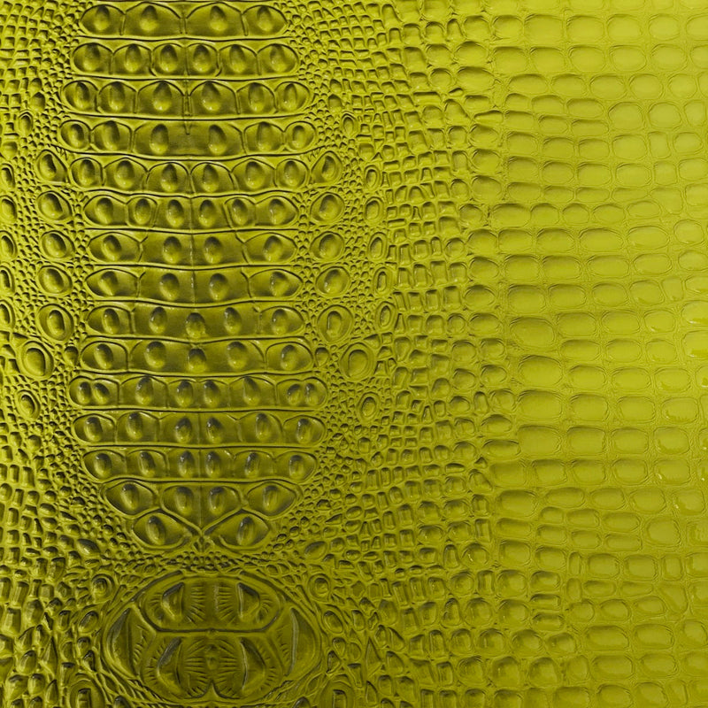 Lime Green Aussie 3D Embossed Gator Vinyl Fabric