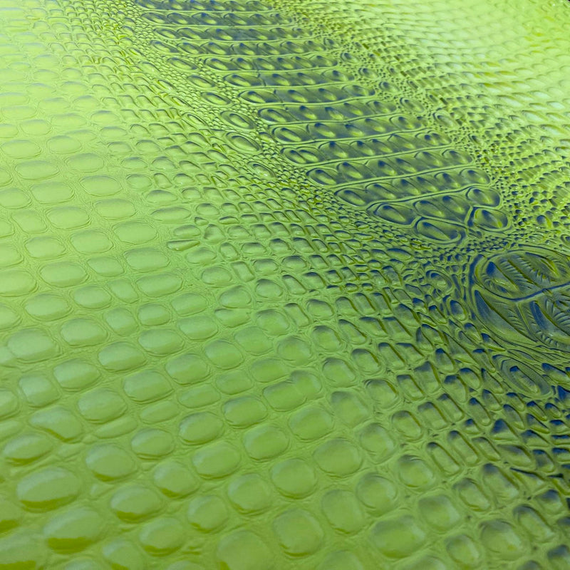 Lime Green Aussie 3D Embossed Gator Vinyl Fabric