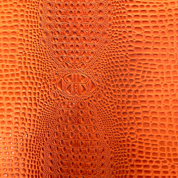 Orange Aussie 3D Embossed Gator Vinyl Fabric