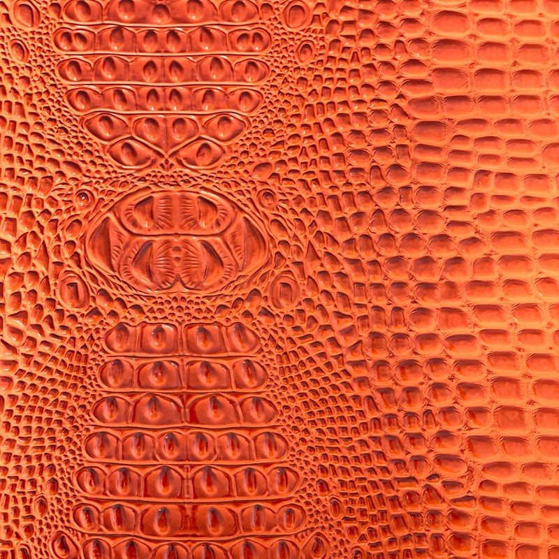 Orange Aussie 3D Embossed Gator Vinyl Fabric