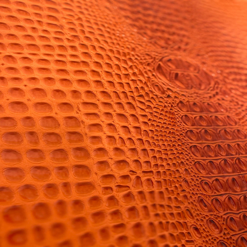 Orange Aussie 3D Embossed Gator Vinyl Fabric