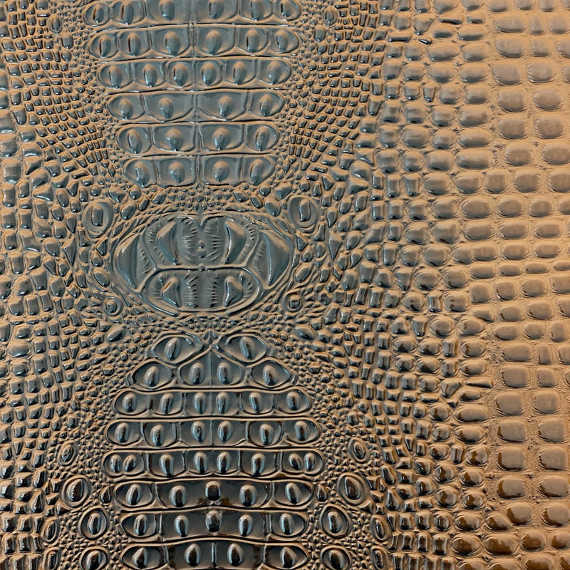 Mocha Brown Aussie 3D Embossed Gator Vinyl Fabric