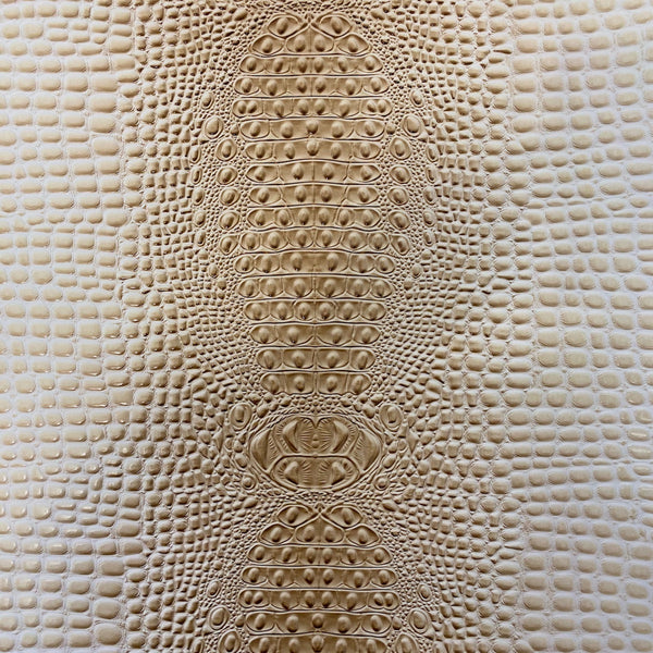 Light Beige Aussie 3D Embossed Gator Vinyl Fabric