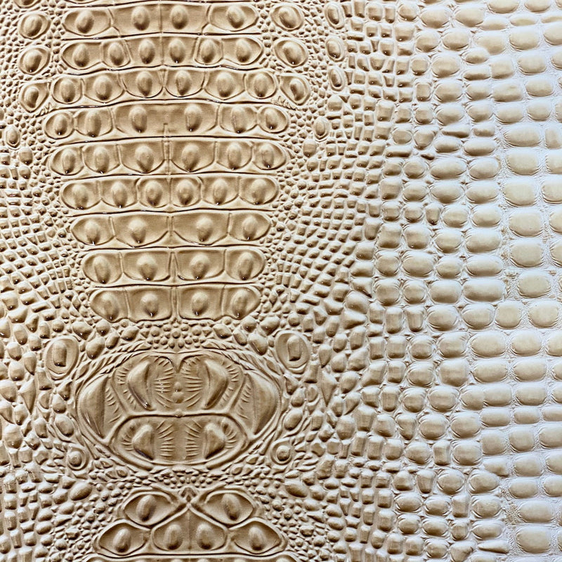 Light Beige Aussie 3D Embossed Gator Vinyl Fabric