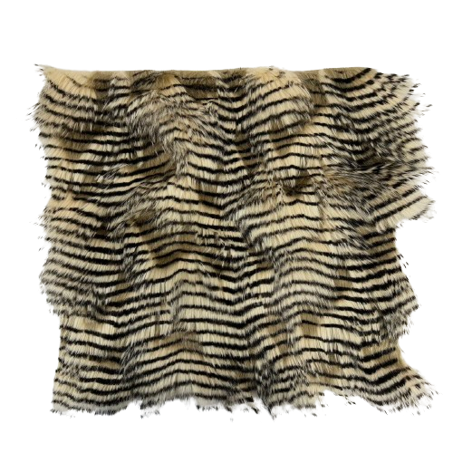 Beige Porcupine Feather Faux Fur Fabric