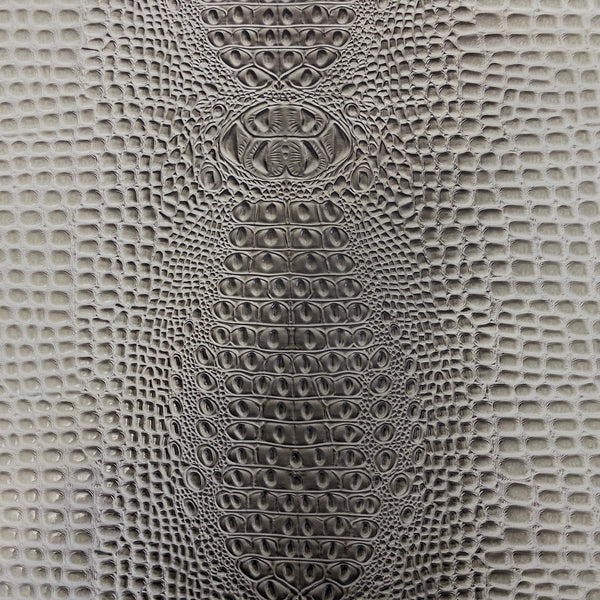 Gray Aussie 3D Embossed Gator Vinyl Fabric