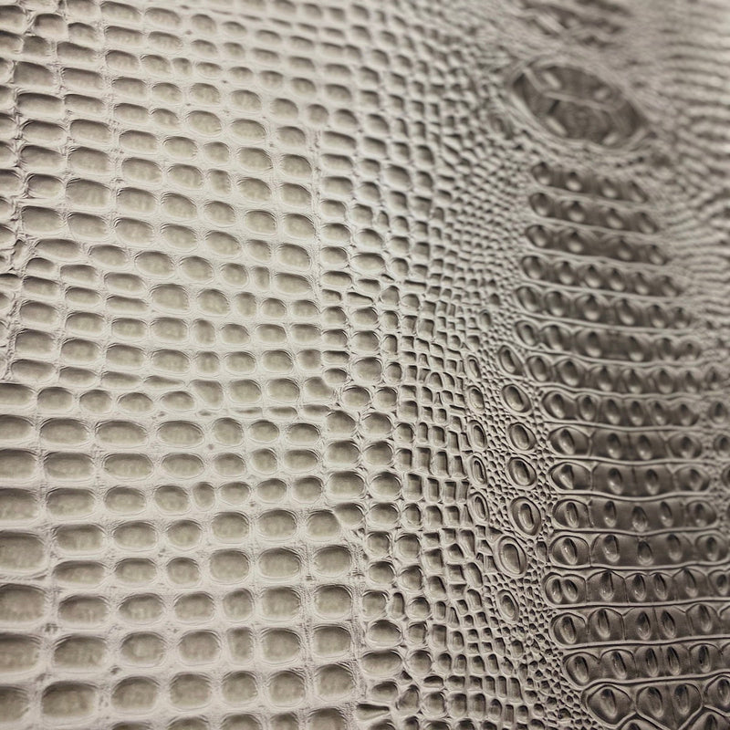 Gray Aussie 3D Embossed Gator Vinyl Fabric