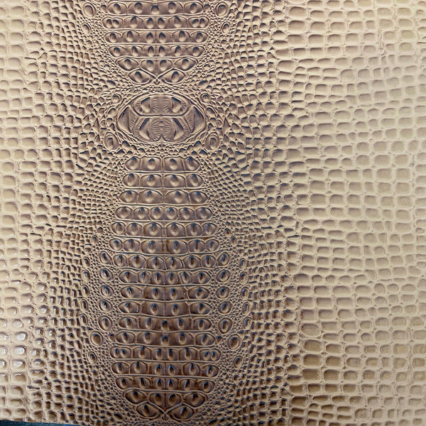 Hazelnut Brown Aussie 3D Embossed Gator Vinyl Fabric