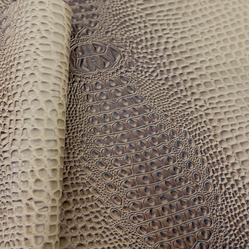 Hazelnut Brown Aussie 3D Embossed Gator Vinyl Fabric