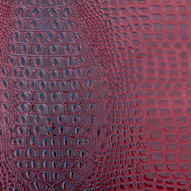 Ruby Red Aussie 3D Embossed Gator Vinyl Fabric