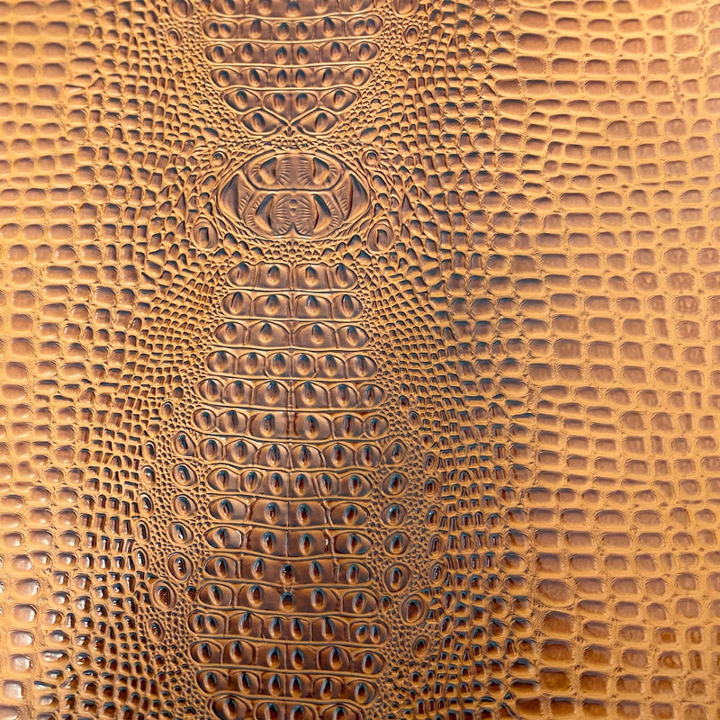 Gingerbread Brown Aussie 3D Embossed Gator Vinyl Fabric