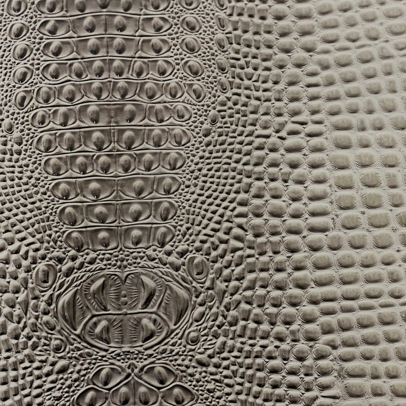 Gray Aussie 3D Embossed Gator Vinyl Fabric