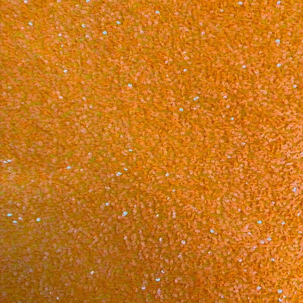 Sun Kissed Orange Rodeo Sequins Embroidered Stretch Velvet Rodeo Fabric