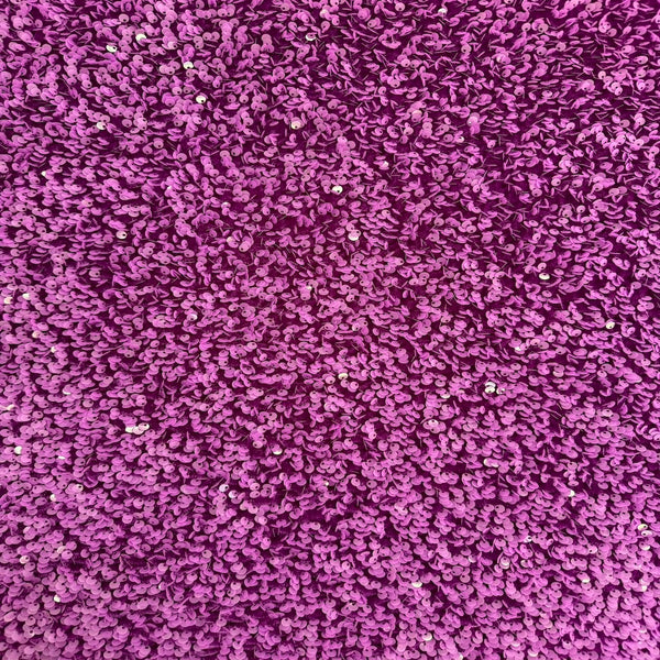 Magenta Sequins Embroidered Stretch Velvet Rodeo Fabric