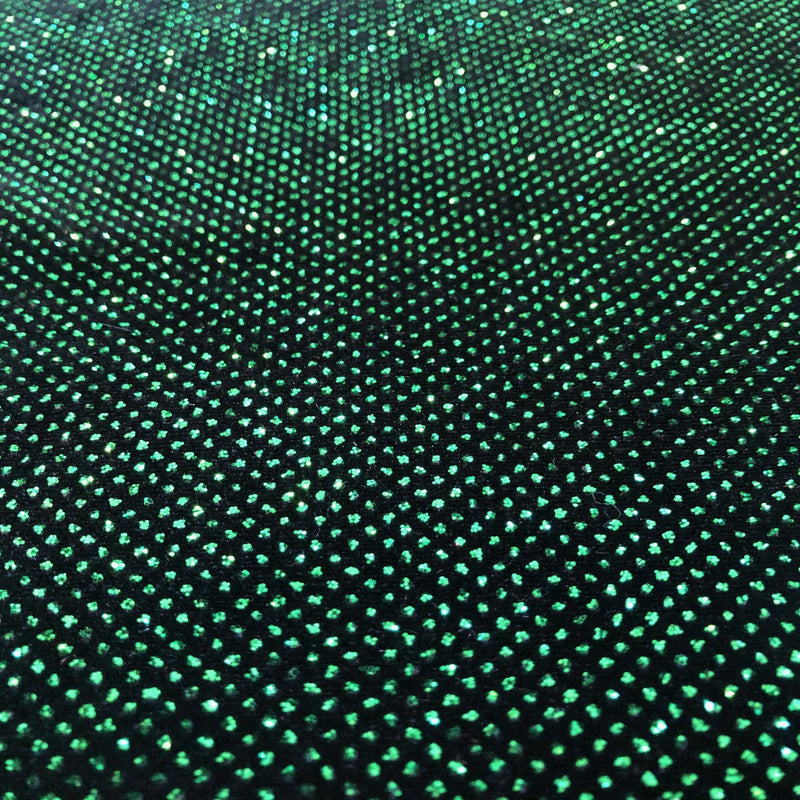 Kelly Green Sparkle Glitter Lurex Stretch Velvet Fabric