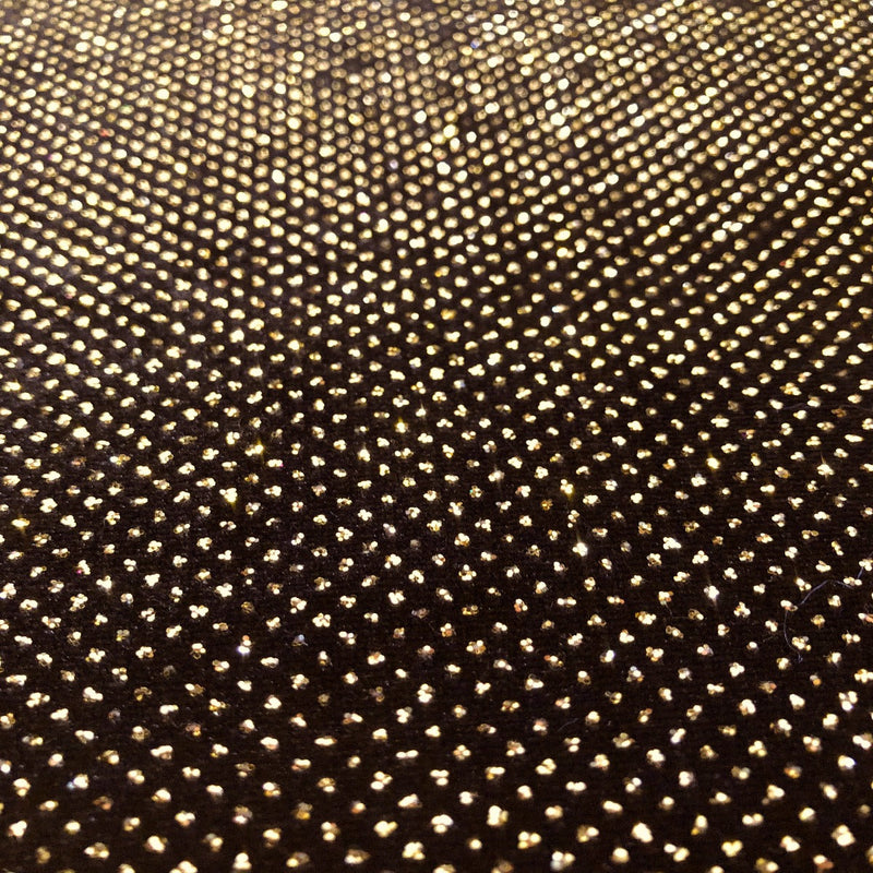 Gold Sparkle Glitter Lurex Stretch Velvet Fabric