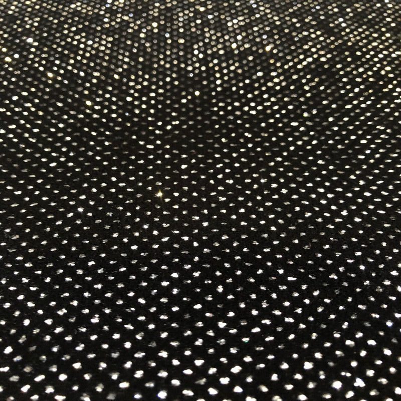 Silver Sparkle Glitter Lurex Stretch Velvet Fabric