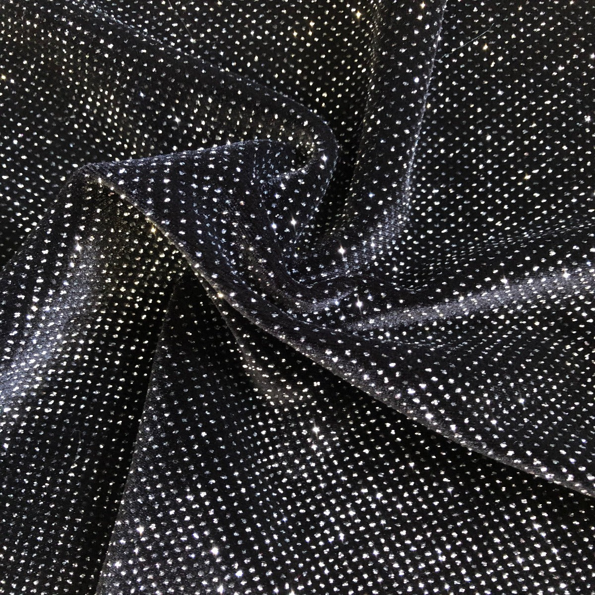 Sparkle Glitter Lurex Stretch Velvet Fabric