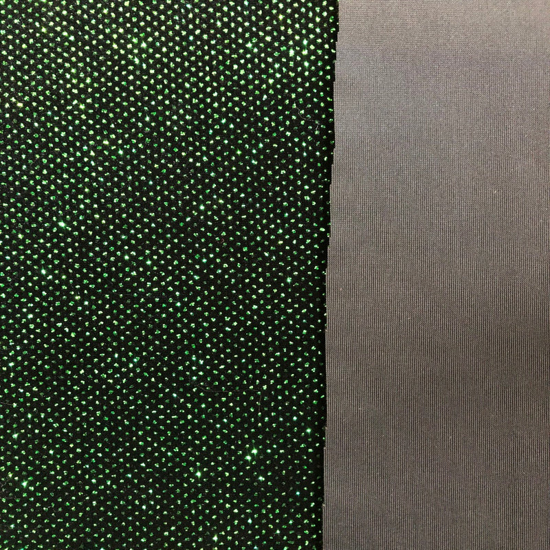 Kelly Green Sparkle Glitter Lurex Stretch Velvet Fabric