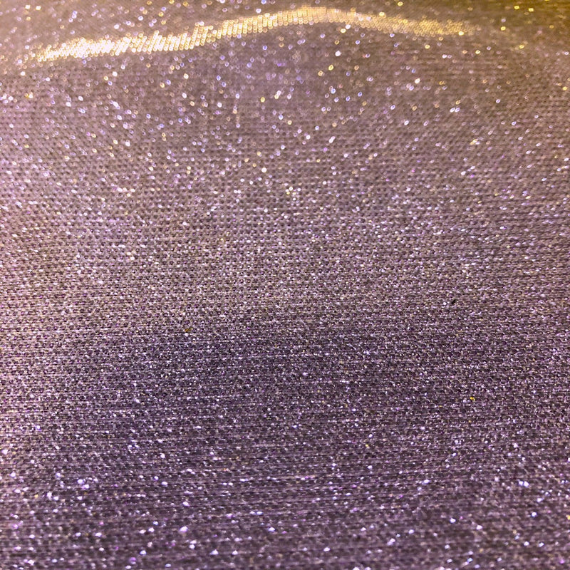 Lavender Silver Holographic Shimmer Glitter Spandex Fabric