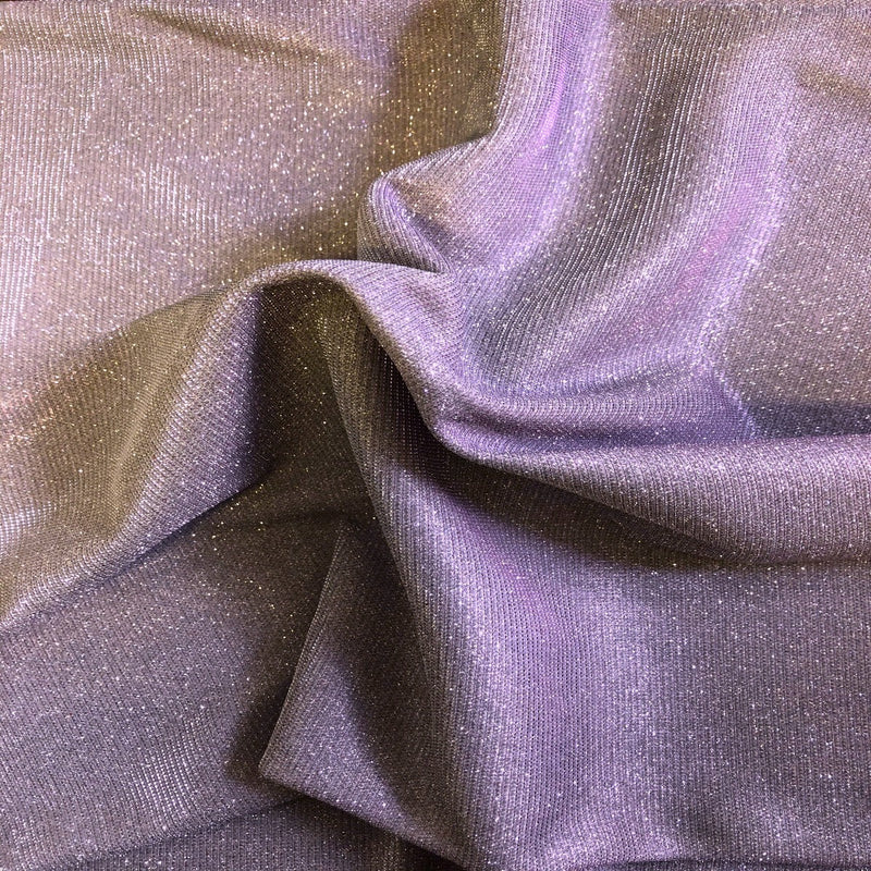 Lavender Silver Holographic Shimmer Glitter Spandex Fabric