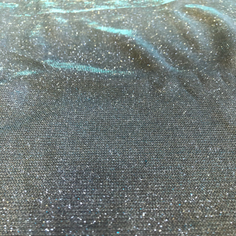 Baby Blue Silver Holographic Shimmer Glitter Spandex Fabric