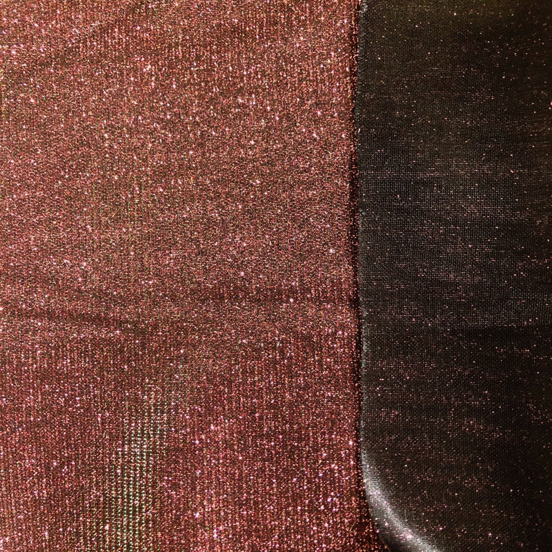 Burgundy Green Gold Holographic Shimmer Glitter Spandex Fabric