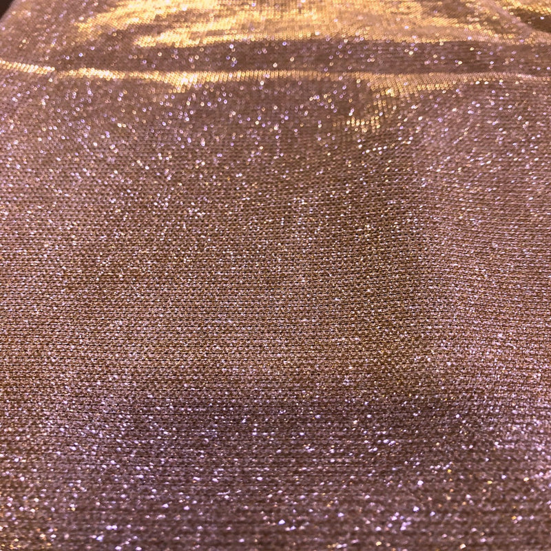 Rose Gold Holographic Shimmer Glitter Spandex Fabric