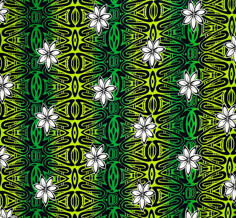 Tiare Polynesian Geometric Design Fabric | Cotton  | Spandex Palace