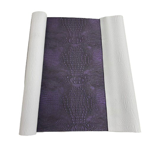 Purple | Black Mugger Two Tone Gator Faux Leather Vinyl Fabric