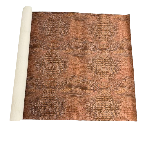 Rose Gold | Bronze Mugger Two Tone Gator Faux Leather Vinyl Fabric