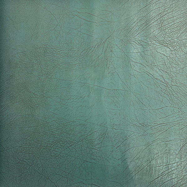 Turquoise Blue Vintage Distressed Faux Leather Suede Vinyl Fabric