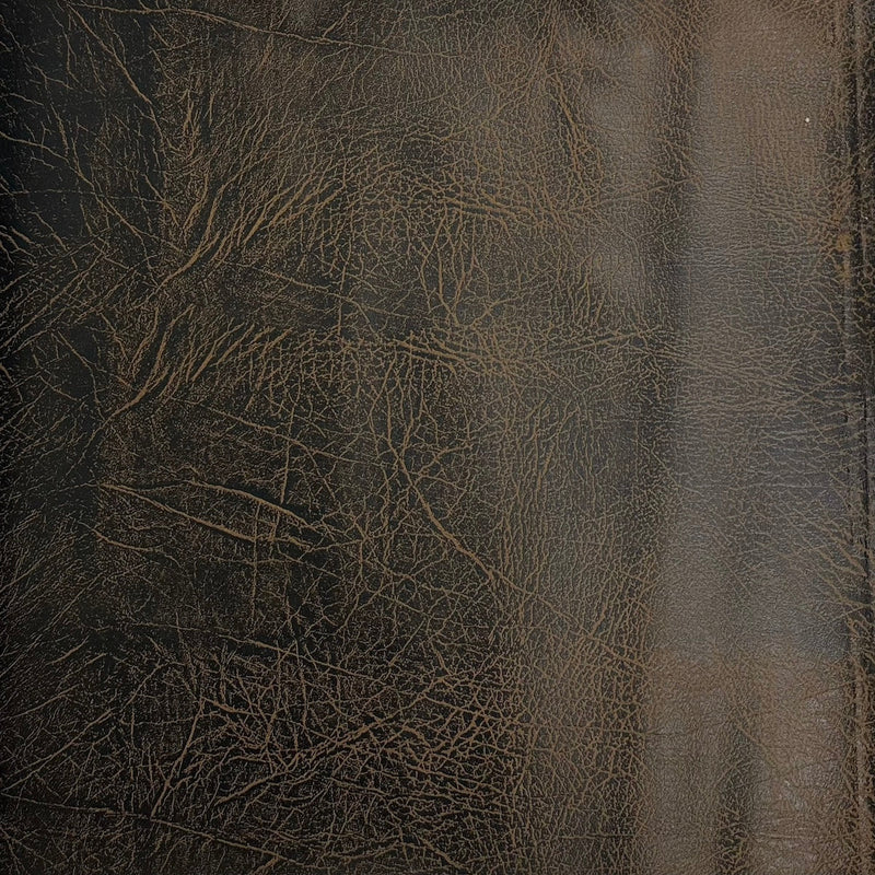 Brown Vintage Distressed Faux Leather Suede Vinyl Fabric