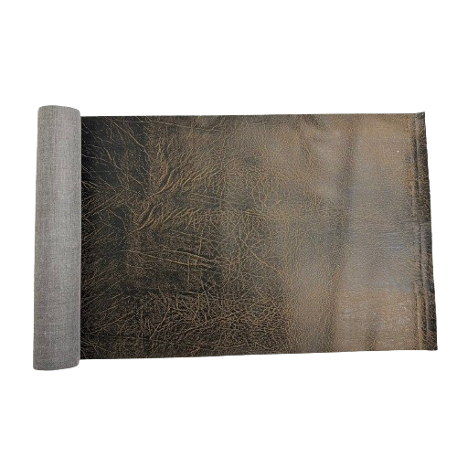 Brown Vintage Distressed Faux Leather Suede Vinyl Fabric