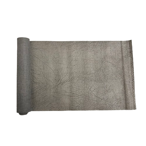 Gray Vintage Distressed Faux Leather Suede Vinyl Fabric