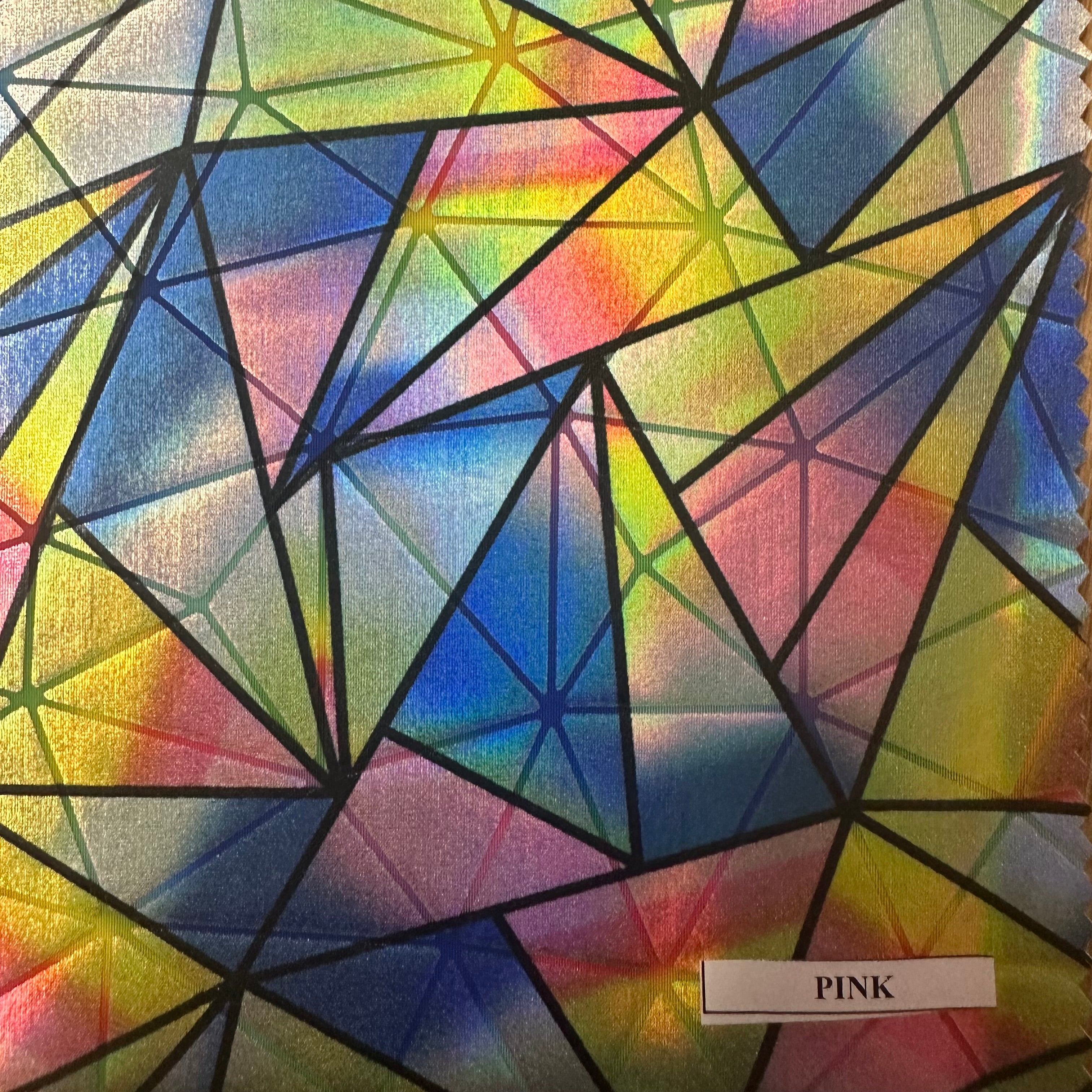 Hologram Prismatic  Polyester Spandex Fabric Multi Foil | Spandex Palace Pink Combo